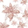 Boao 24 Pezzi Fiori di Poinsettia Artificiali Glitterati di Natale Fiori di Natale Decorazione Ornamenti Natalizi di Capodanno Matrimonio (Oro Rosa)