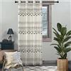 XTMYI Tende per soggiorno, stile rustico neutro, semi-oscuranti, stile bohémien, per camera da letto, bianco avorio, crema e nero, lunghezza 213 cm