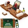 ROYAL CRAFT WOOD Lussuoso vassoio in bambù per vasca da bagno, porta sapone incluso, colore: marrone