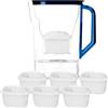Wessper Caraffa Filtrante con Filtri, Caraffa per Frigorifero da 2,7 Litri, Cartucce per Acqua con Carbone Attivo e Rresina a Scambio Ionico, Caraffe e set di 6 Filtro - Blu