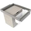 Emuca - Kit vassoio ausiliario, cesto portabiancheria e telaio regolabile Quartz per armadi, chiusura ammortizzata e estrazione totale, modulo 70 cm, finitura Titanio
