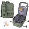 VECAVE Zaino Sottovuoto Viaggio Con Pompa Zaino Ryanair 40x20x25 Aereo Bagaglio a Mano Zaini 14 Pollici Porta PC Casual Impermeabile Daypack Borsa da Cabina per Donna Uomo Verde
