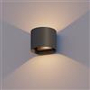 CALEX Applique Verona, per esterni & interni, luce calda Up & Down, fascio luminoso regolabile, impermeabile, Nero