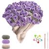 fufupaw Coperta con fiori, bouquet, decorazione floreale, regalo romantico per mamma, moglie, fidanzata, ideale per compleanno, festa della mamma, divano e letto (40 x 40 cm)