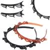 KingYH 2 Pezzi Cerchietto a Forcina Fascia con Clip Forcina per Capelli con Doppia Frangia per Donne e Ragazze