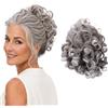 CAISHA Parrucchino Scrunchie Updo Acconciature Voluminoso Ricci Disordinato Bun Grigio Biondo Scuro Mix G34L