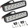 Willpower 2Pcs Faro led 12v, 6 pollici 18w faretti led, Impermeabile fari led per Moto Trattore Camion Off Road Auto SUV ATV 4x4