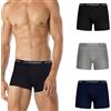 Set 3 Pezzi Boxer Uomo Kappa Mutande Cotone Elasticizzato Intimo Nero Grigio Blu