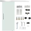 HOMCOM Porta Scorrevole Vetro Satinato 8mm Binario in Alluminio 205x77.5cm