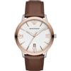 Emporio Armani Orologio Uomo EMPORIO ARMANI GIOVANNI AR11211 Vera Pelle Marrone Bianco