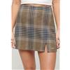 Superdry per donna. [W7210321A] Minigonna scozzese beige, Casual, Poliestere