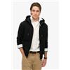 Superdry per uomo. [M2014128A] Felpa con cappuccio e zip con logo Essential in nero, Casual, Cotone