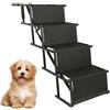 Homewell Rampa per cani da auto, pieghevole, portata fino a 70 kg, facile da riporre, scale per cani con gradini regolabili, per cani piccoli, medi, grandi cani e malati, vecchi cani (nero)