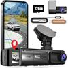 Yabdbg Dash Cam Auto 4K/2K+1080P Doppio Dashcam con Scheda da 128GB e Kit Cablaggio,Radar Rilevamento Del Movimento Reale,Modalità Parcheggio 24H a 360°,5G WiFi GPS,APP Telecamera per auto 3"IPS 170°