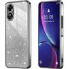 BEEJTUNY Custodia per Oppo A78 4G, Cover Protettiva Trasparente con Glitter Sfumati, Guscio Paraurti Morbido e Bello, Elegante Cover Antiurto. Nero