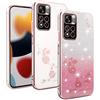 YUXING Cover Transparente Glitter per Xiaomi Redmi Note 11 Pro Plus 5G (11 Pro+ 5G), Ragazze Donna Flora Motivo Custodia Bling Sottile, Antiurto Scintillante TPU Case (Gold)