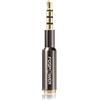 FosPower Ultra-Slim Design 3.5mm (1/8") Maschio a 3.5mm (1/8") Femmina 4-Conductor TRRS AUX Stereo Audio Headphone Jack Extender Adattatore - Gunmetal Grigio (1 Pack)