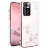 BORYA Cover per Xiaomi Redmi Note 11 Pro+ Plus 5G, Ultra Sottile Antiurto Trasparente Morbida TPU Silicone Custodia, Placcatura Elegante Brillante Diamante Fiori Carino Caso, Rosa