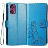PEIYE Rilievo Cover per Motorola Edge 50 Fusion, Custodia Libro Flip in PU Pelle Portafoglio, Case Antiurto Soft con Porta Carte e Chiusura Magnetica, Funzione Stand,Blu
