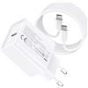 DEESOOCO Caricatore 25W con Cavo USB C, Caricabatterie Type-C, Presa USB C Compatibile con i-Phone 16/15 Pro Max Plus, iPad Pro/Mini/Air, Samsung Galaxy S24/S24+/S24 Ultra/S23/S22/Note 20/Z Flip6/Z Fold6