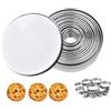 FINEVERNEK 12PCS Coppapasta Tondi, Rotondo Acciaio Inox Tagliapasta Aperta, DIY Utensili da Pasticceria,Tondo Stampi per Torte,Biscotti e Ciambelle