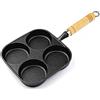 Home & Treat Padella antiaderente per frittata di uova da 4 tazze, padella per pancake, plett, padella per crêpe, set di piastre in ghisa a induzione per tutti i piani cottura, pentole con impugnatura