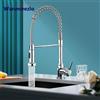 Wanmivezlo Rubinetti da cucina estraibili a molla cromata Testa di spruzzo a flusso Rubinetto per acqua calda - Chrome