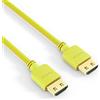 PureLink PI0504-020 Cavo di collegamento HDMI ad alta velocità (4K UltraHD (2160p), Ethernet, 18Gbps), HDMI-A maschio a HDMI-A maschio, certificato, senza alogeni, ultra piatto, 2.00m, giallo.
