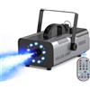U`King Macchina del Fumo 1200W 9 RGB LED Portatile Macchina del Fumo con Telecomando Wireless per Feste DJ Bar Club Spettacoli Teatrali Matrimonio Halloween