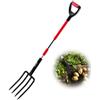 VEVOR Forca da Giardino a 4 Rebbi con Manico in Fibra di Vetro, Forca da Scavo Resistente da 1140 mm con Impugnatura a Y, Forca da Vanga in Acciaio Forgiato per Fieno, Compostaggio