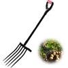 VEVOR Forca da Giardino a 5 Punte con Manico in Metallo, Forca da Scavo Resistente da 1050 mm con Impugnatura a Y, Forca da Vanga in Acciaio Forgiato per Fieno, Compostaggio