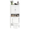 HOMCOM Mobile sopra WC con 3 Mensole Chiuse e Ripiano Aperto, in Legno, 65x22x161 cm, Bianco | Aosom Italy