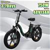 BK6S E Bike 750W Motore Brushless 48V13AH Batteria Al Litio Rimovibile Bici Elettrica 20 Pollici Pneumatico Pendolarismo Bicicletta Elettrica - 350W36V13AH Black