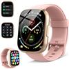 Poounur Smartwatch Uomo Donna con Effettua o Risposta Chiamate, 1.95" Orologio Smartwatch Contapassi/Cardiofrequenzimetro/Sonno, 110+ Modalità Sportivo Fitness Tracker, IP68 Smart Watch Oro Rosa