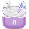xinwld Cuffie Bluetooth 5.4 In Ear, Auricolari Bluetooth HiFi Stereo con 4 Microfoni ENC Cancellazione Rumore, 40 Ore Cuffie Wireless LED, IP7 Impermeabili Cuffiette Sport, Cuffie Senza Fili USB-C, Lilla