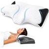 CAER Cuscino Cervicale per Dormire su Fianco e Schiena - Memory Foam Ortopedico, Misure 60x36 cm con Doppia Altezza, Supporto per Collo e Spalle, Federa Lavabile