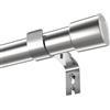 Venwemong Bastone Tenda Regolabile in Acciaio Inossidabile - Stile Moderno - Con Bastoni, Staffe e Terminali a Forma di Cilindro - per Finestra, Argento, 84-290 cm(1 Pezzo)