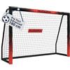 HUDORA Porta da calcio Pro Tect 120 Advanced - Porta da esterno con rete e rivestimento per bambini/adulti - Facile da montare in giardino - Porta con chiusure a strappo e cerniere - Rosso
