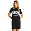 Calvin Klein Donna Abito a T-Shirt Maniche Corte Blocking Corto, Nero (CK Black), M