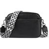 TAN.TOMI TANTOMI Borsa a tracolla da donna, multifunzionale, con scomparto a tracolla, piccola borsa da donna, borsa moderna con tracolla larga, colore nero, Nero