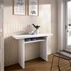 Dmora Consola extensible Rodella, Consola extensible Auxiliar multiposiciones, Mesa de comedor plegable con tapa abatible, 110x33/66h75 cm, Blanco