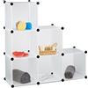 Relaxdays Scaffale a Gradini 6 scomparti, Sistema a Incastro, Armadio, Divisorio, Aperto, Bianco
