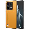 EASSGU Custodia per Redmi Note 13 Pro 5G / POCO X6 5G (6.67 Inches), Cover per Telefono in Stile Business con Retro in PU Pelle - Giallo