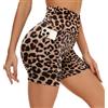 AMIYOYO Pantaloncini Donna Sportivi Shorts Leggins Corti con Tasche Palestra Culotte Vita Alta Ciclisti Running Biker Fitness Push Up Gym Yoga(Leopardo,S-M)
