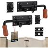 KOTARBAU® Set Chiavistello Destro Sinistro 275 mm (10.63 in) Chiusura Bullone Serratura Cancello Gancio Catenaccio Barilotto Capannone Fienile Pollaio Verniciato Polvere Nero