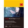 KODAK Fine Art Paper - Carta Fotografica Opaca, Confezione da 20 Fogli, 340g/m², Formato A4 (21x29,7 cm), Stampa a Inchiostro Effetto Liscio, Ideale per Immortalare i Tuoi Ricordi