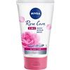 NIVEA Rose Care 3 in 1 lavaggio, scrub e maschera (150 ml), scrub viso tutto in uno, maschera viso e viso con argilla minerale, acido ialuronico e acqua di rosa biologica