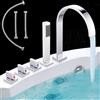 melko Doccette Set Rubinetto Per Vasca Da Bagno, cromato, materiale per il montaggio - Elegante, senza tempo e arredamento moderno, quadrato, Chrom, 5 Loch