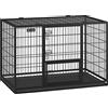 Feandrea Gabbia per Cani, Casetta per Animali, 122 x 75,5 x 80,5 cm, per Cani di Taglia Media e Grande, Doppia Porta Rimovibile, XXL, Nero PPD003B01