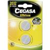 Cegasa CR2032 - Confezione 2 batterie pulsante litio, colore: verde